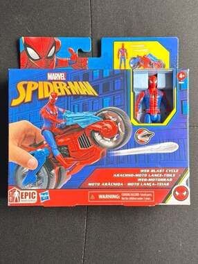Marvel Spider-Man Epic Hero Series Web Blast Cycle with 4-Inch Action Figure